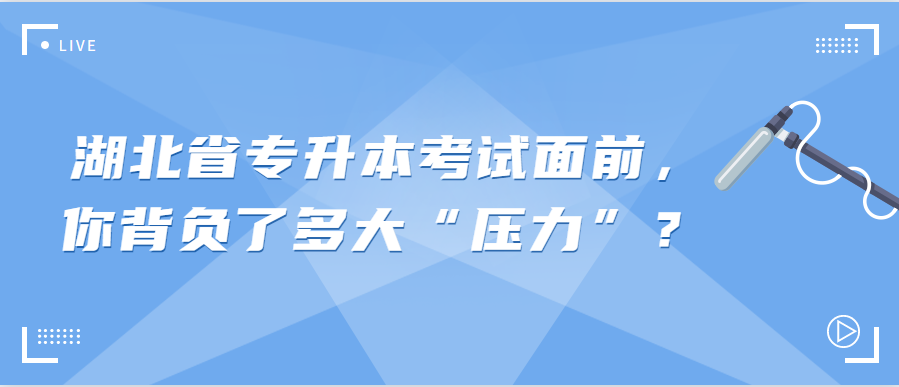 湖北省专升本考试面前,你背负了多大“压力”?