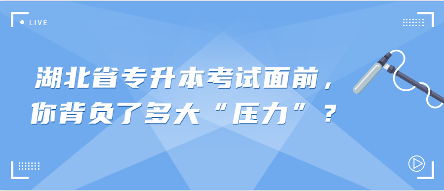 湖北省专升本考试面前，你背负了多大“压力”？