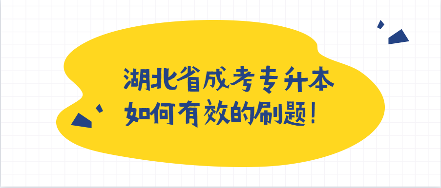 湖北省成考专升本如何有效的刷题！