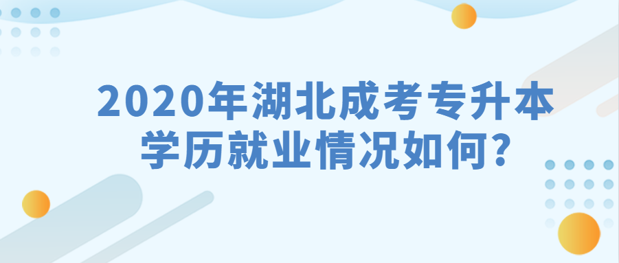 2020年湖北成考专升本学历就业情况如何?