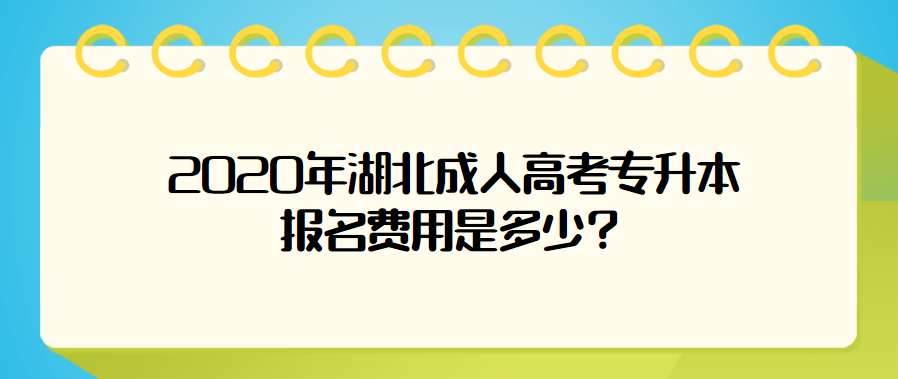 2020年湖北成人高考专升本报名费用是多少？