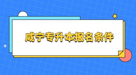 咸宁专升本报名条件