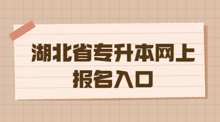 湖北省专升本网上报名入口