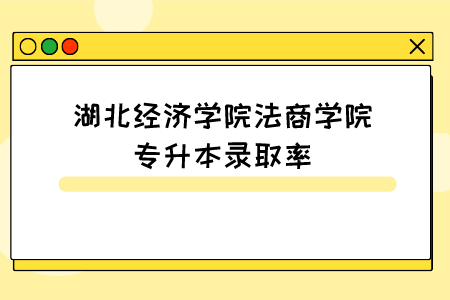 湖北经济学院法商学院专升本录取率