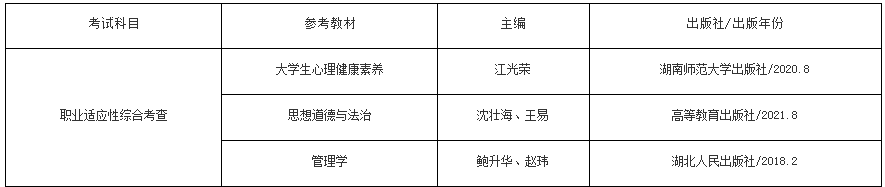 湖北经济学院法商学院专升本免试参考教材目录