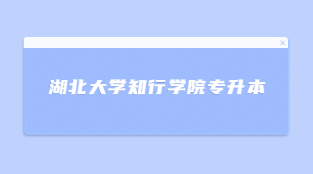 湖北大学知行学院专升本