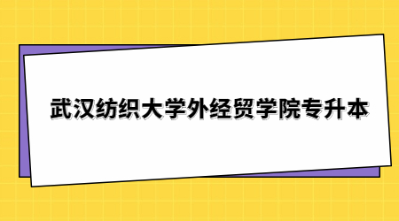 武汉纺织大学外经贸学院专升本